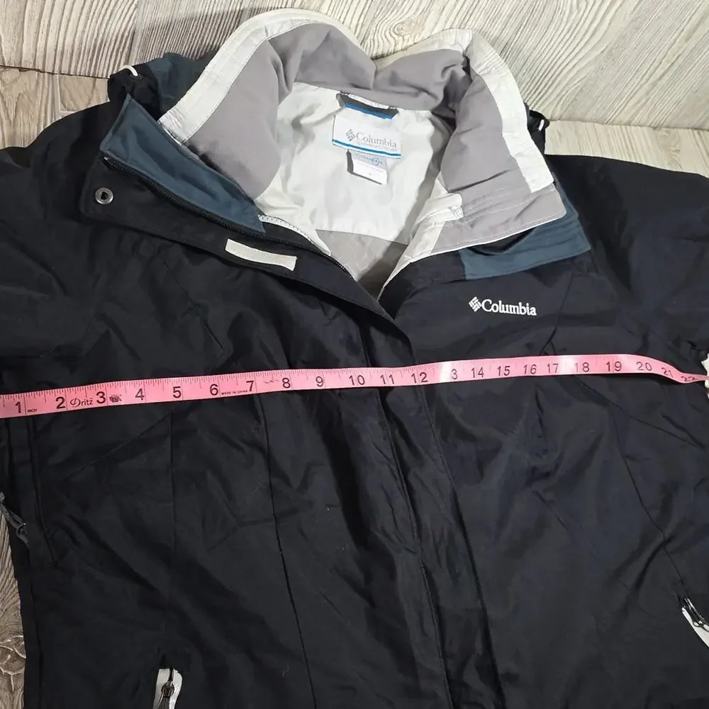 Columbia Black Interchange Omni Tech Jacket with Gray Accents Womens Size XL